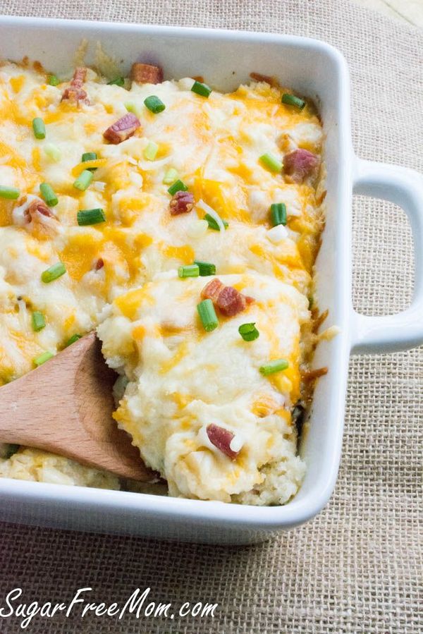 Loaded Mashed Cheesy Pancetta Cauliflower