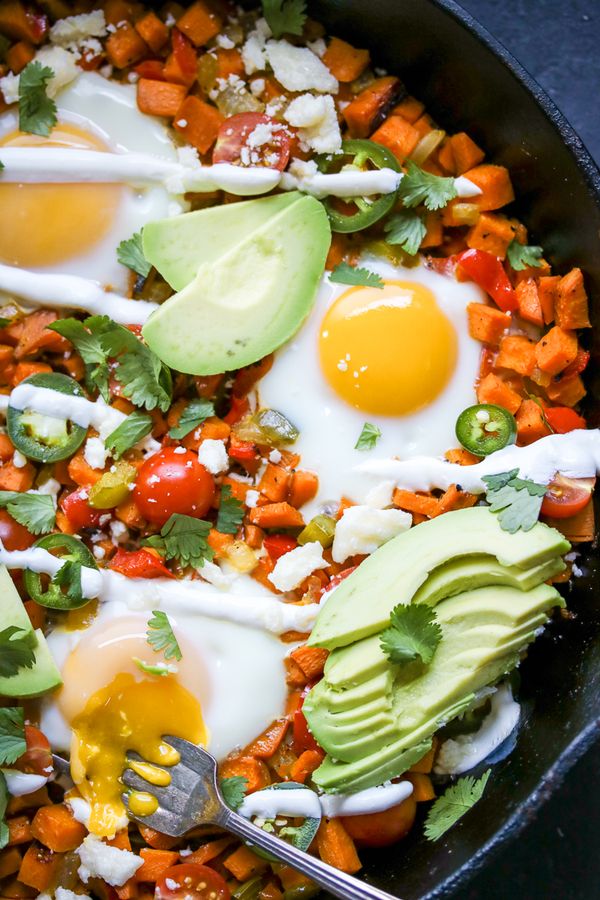 Loaded Sweet Potato Hash with Eggs