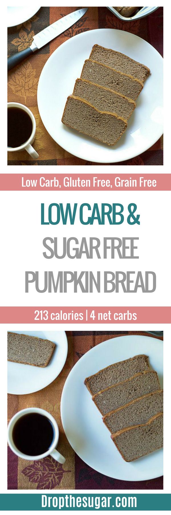 Low Carb & Sugar Free Pumpkin Bread