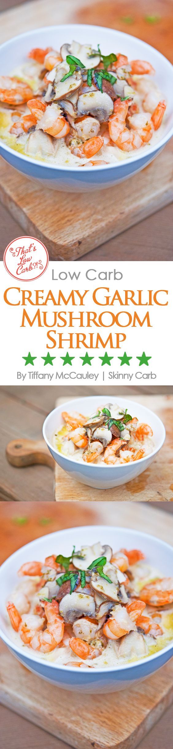 Low Carb Creamy Garlic Mushroom Shrimp