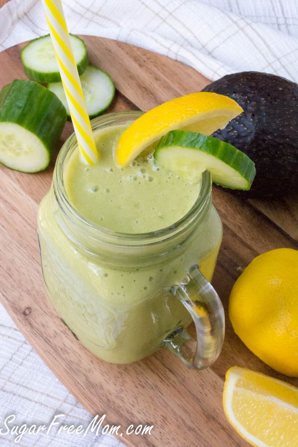 Low Carb Cucumber Green Tea Detox Smoothie