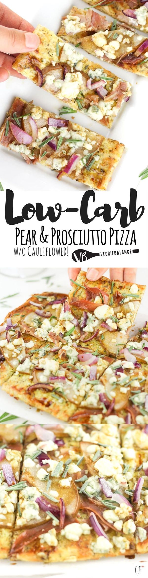 Low-Carb Pizza with Pears Prosciutto Red Onion