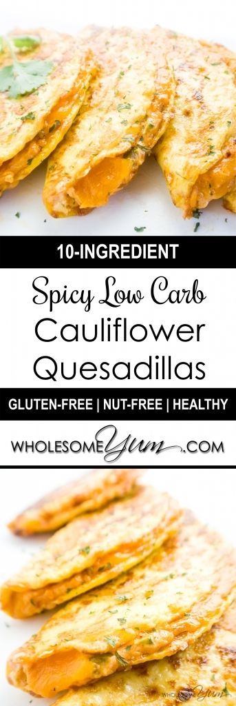 Low Carb Quesadillas with Cauliflower (Gluten-free