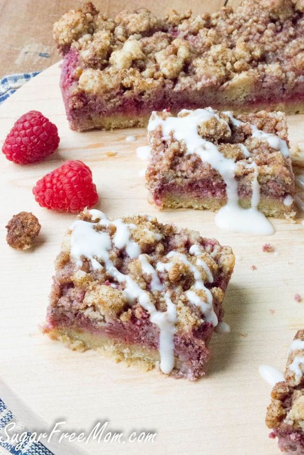 Low Carb Raspberry Streusel Bars