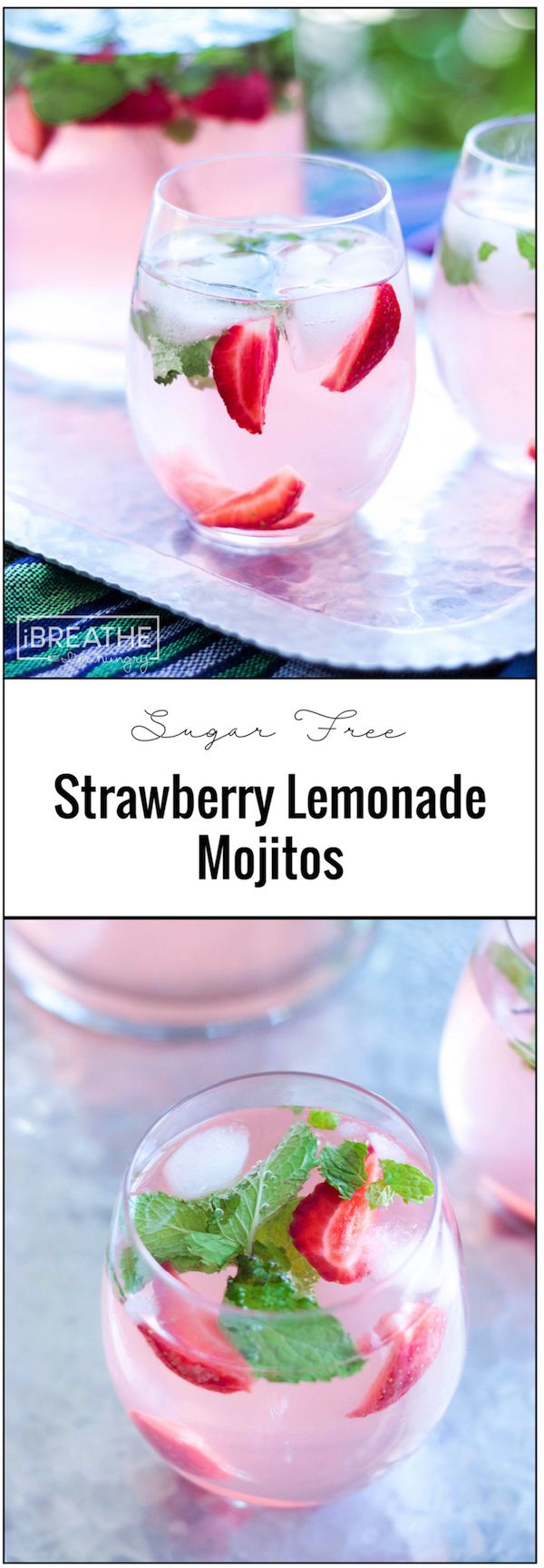 Low Carb Strawberry Lemonade Mojitos