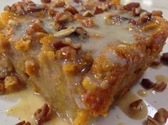 Lucy's Sweet Potato Bread Pudding with Vanilla Cream Sauce