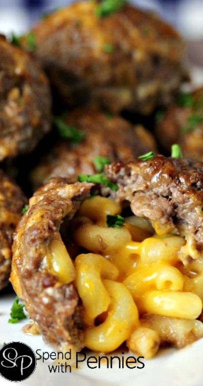 Mac & Cheese Stuffed Meat Balls