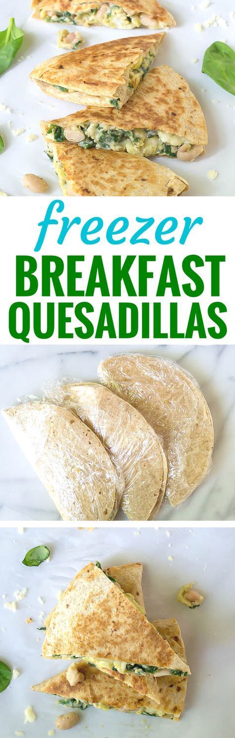 Make Ahead Breakfast Quesadilla with Cheese Spinach and White Beans