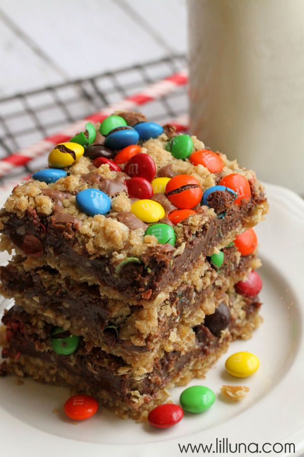 M&M Chocolate Oat Bars