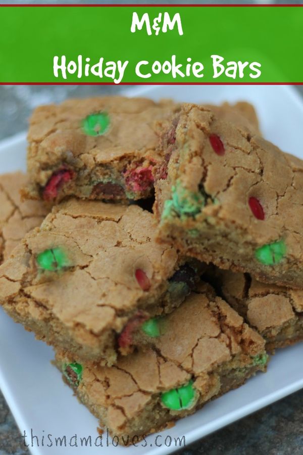 M&M Holiday Cookie Bars