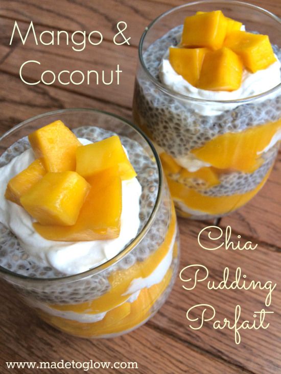 Mango, Coconut, and Chia Pudding Parfait (Gluten-free, Dairy-free