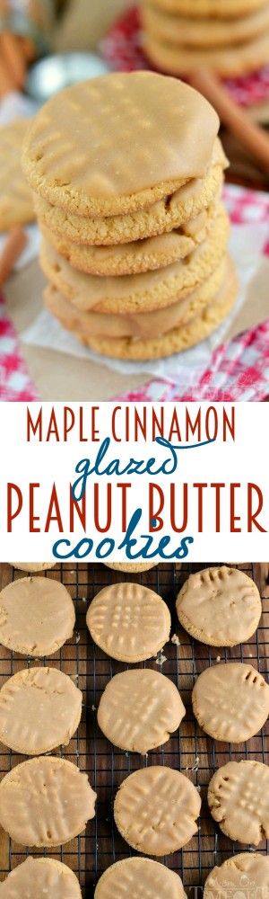 Maple Cinnamon Glazed Peanut Butter Cookies