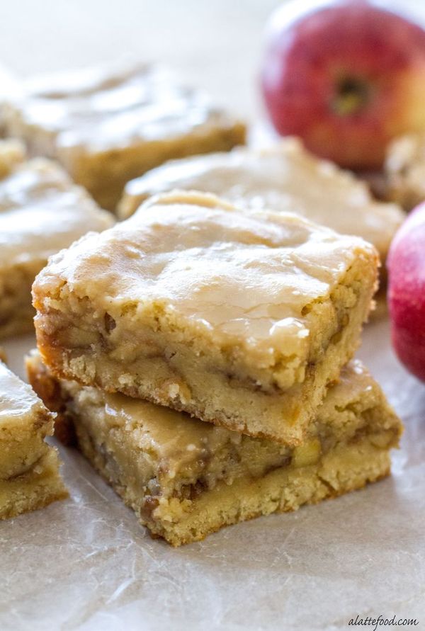 Maple Glazed Apple Blondies