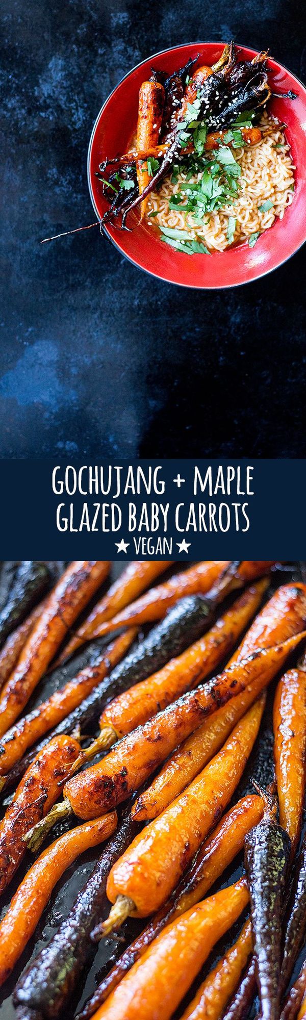 Maple gochujang glazed baby carrots