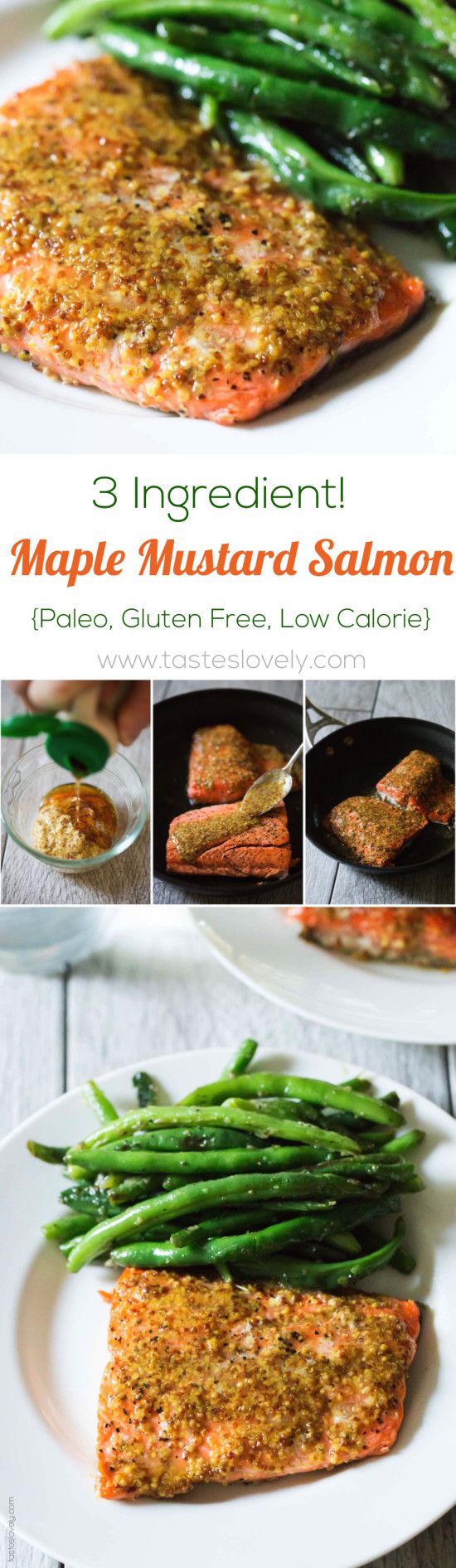 Maple Mustard Glazed Salmon (3 Ingredients!