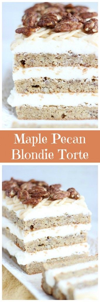 Maple Pecan Blondie Torte with Maple Cream Cheese Frosting