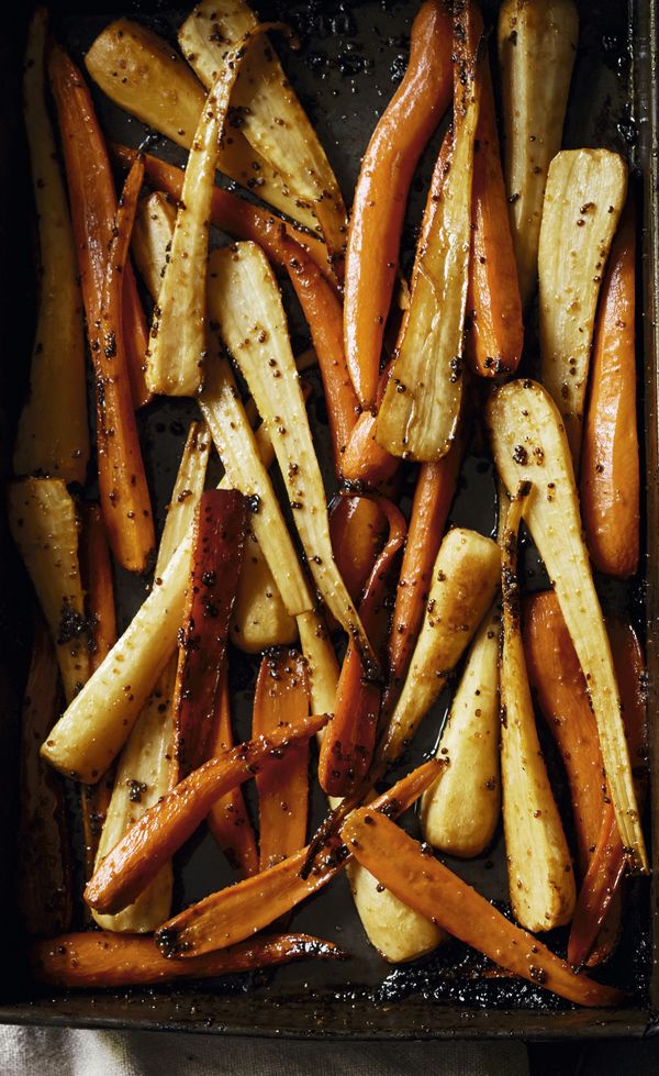 Maple-roast parsnips and carrots