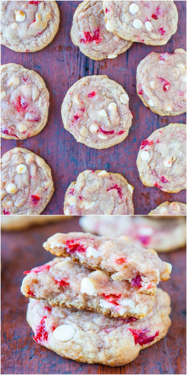 Maraschino Cherry and White Chocolate Chip Cookies