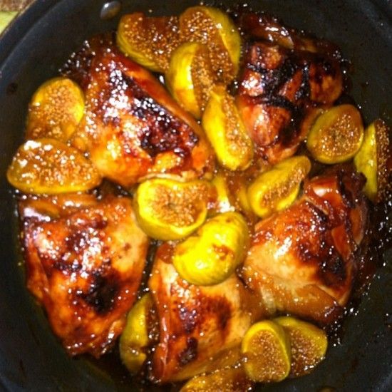 Marinated Chicken with Roasted Figs and Drizzled Honey