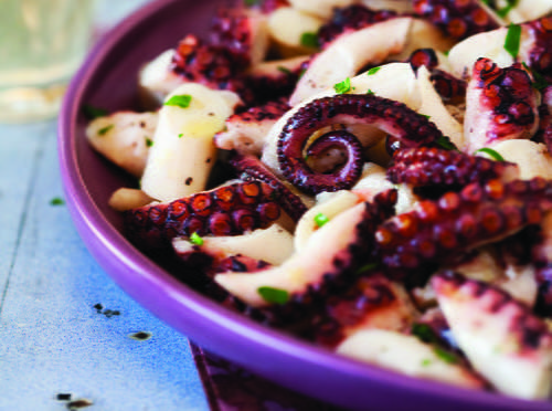 Marinated Octopus Salad with Olive Oil and Lemon