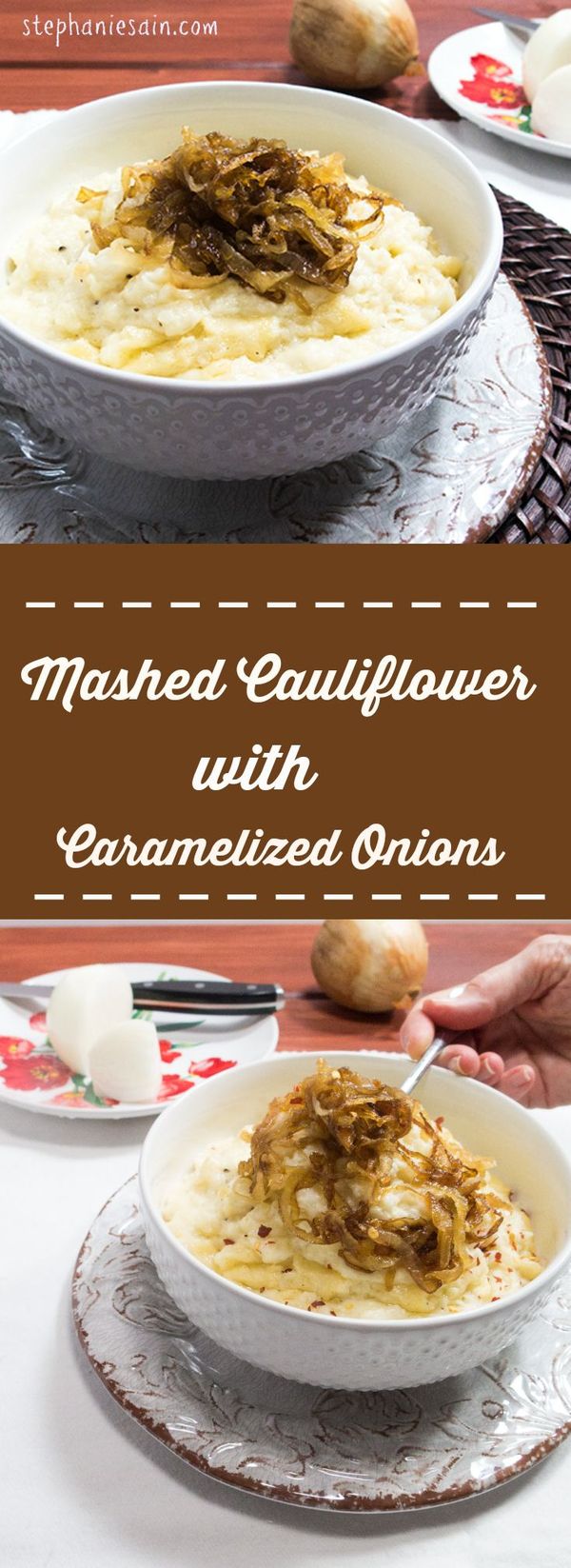 Mashed Cauliflower with Caramelized Onions