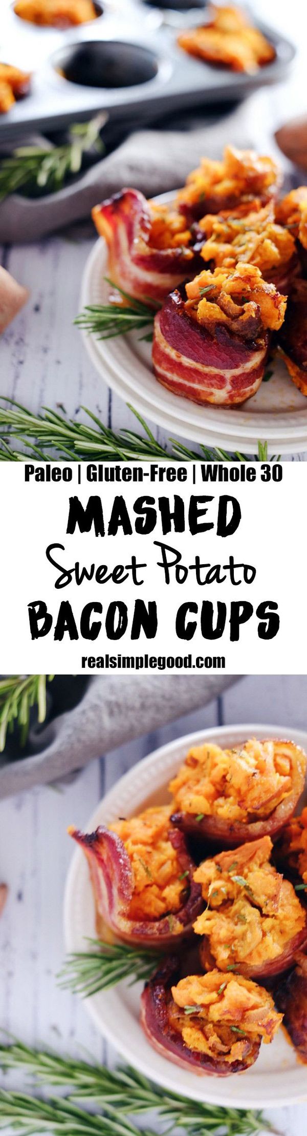 Mashed Sweet Potato Bacon Cups