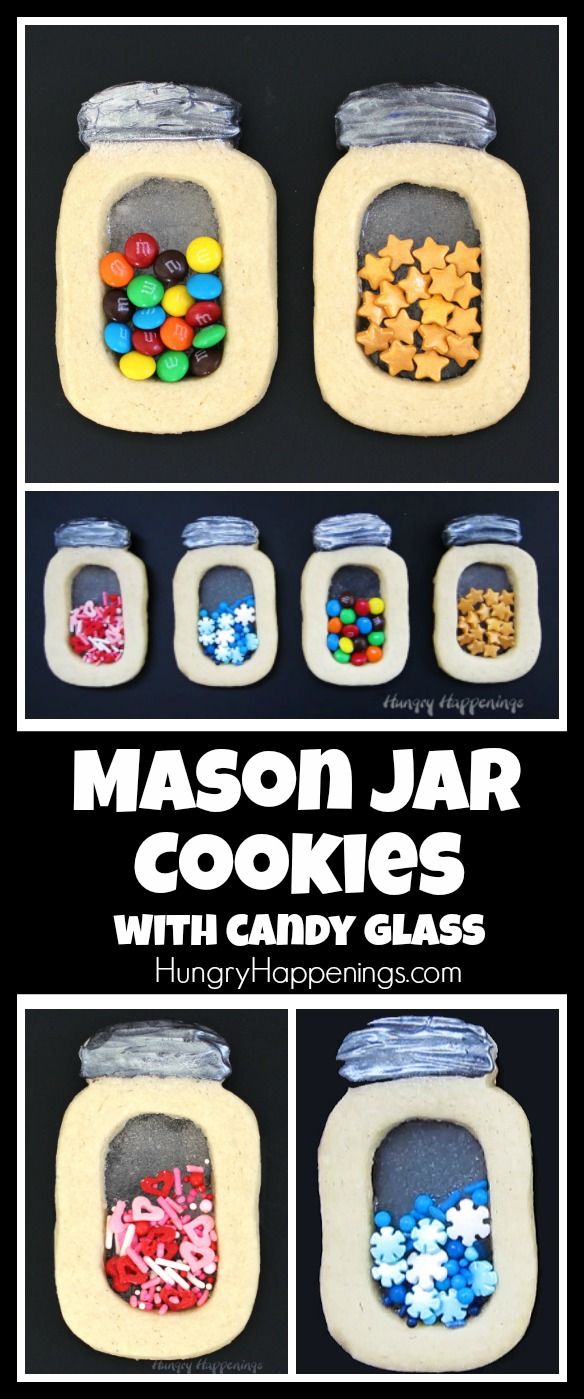 Mason Jar Cookies with Candy Glass