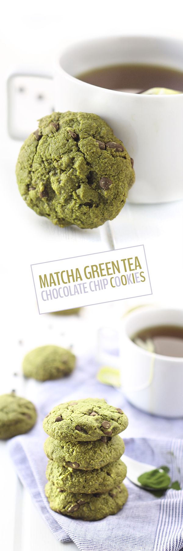 Matcha Green Tea Chocolate Chip Cookies