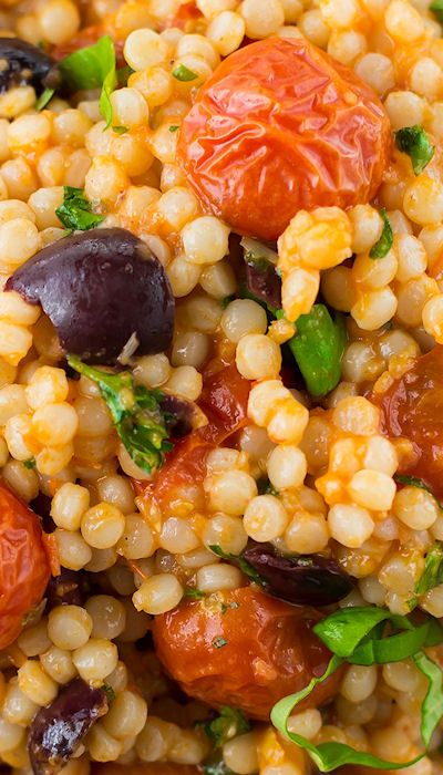 Mediterranean pearl couscous salad