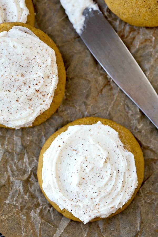 Melt-In-Your-Mouth Frosted Pumpkin Cookies