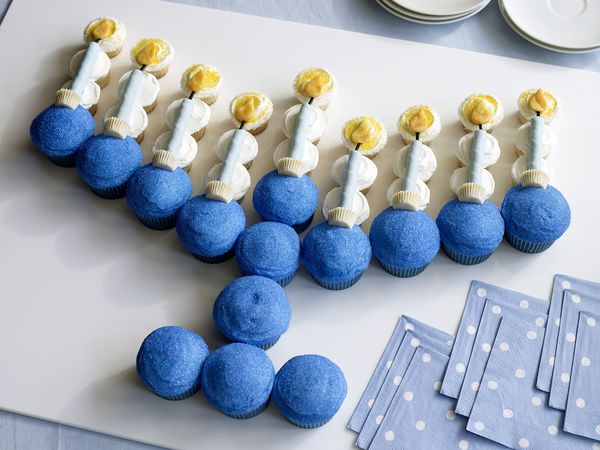 Menorah Cupcakes