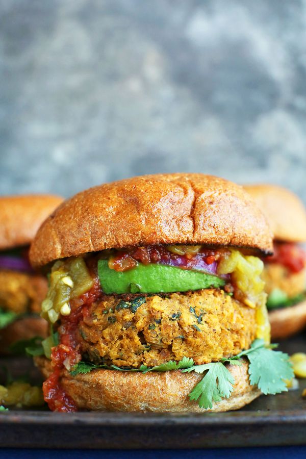 Mexican Green Chili Veggie Burgers