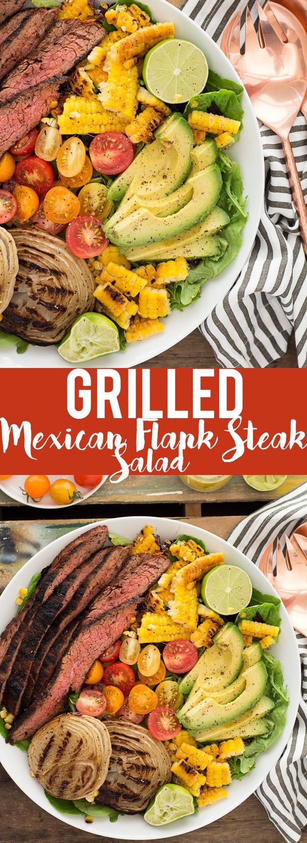 Mexican Grilled Flank Steak Salad with Honey Lime Dressing