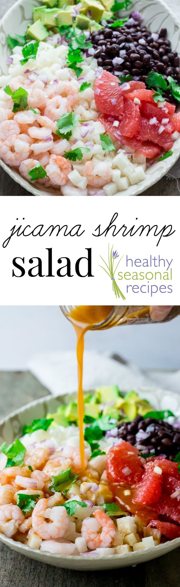 Mexican jicama shrimp salad