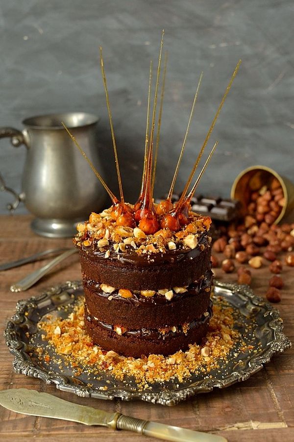 Mini Chocolate, Nutella Ganache & Hazelnut Praline Layer Cake