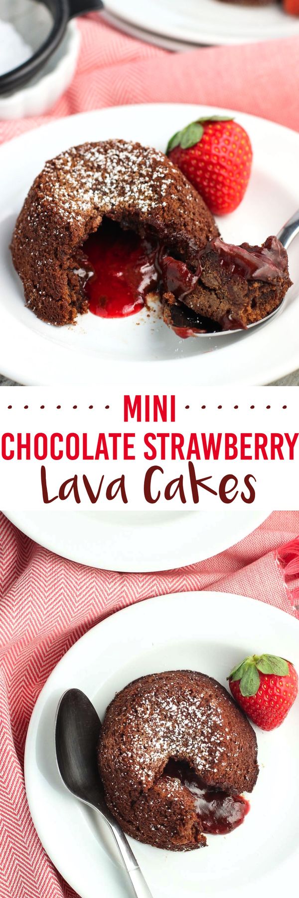 Mini Chocolate Strawberry Lava Cakes