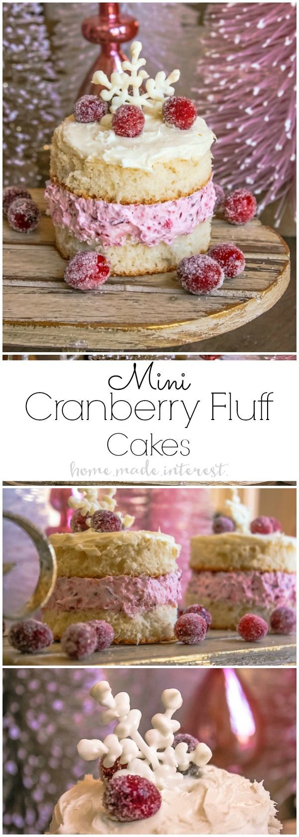 Mini Cranberry Fluff Cakes