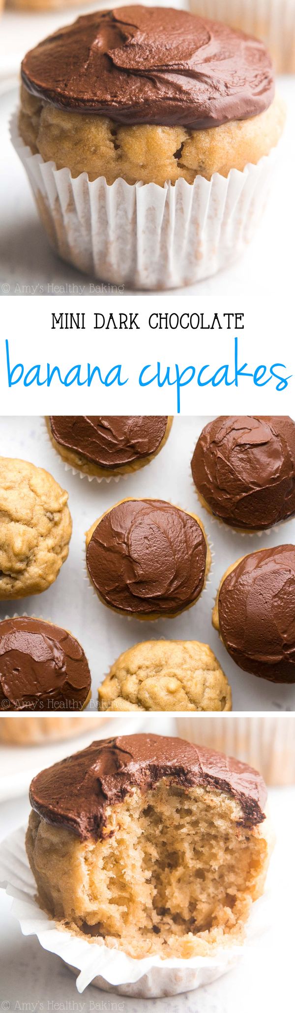 Mini Dark Chocolate Banana Cupcakes