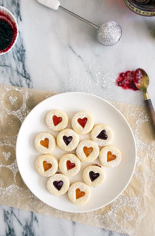 Mini Linzer Cookies (with Boozy Jam