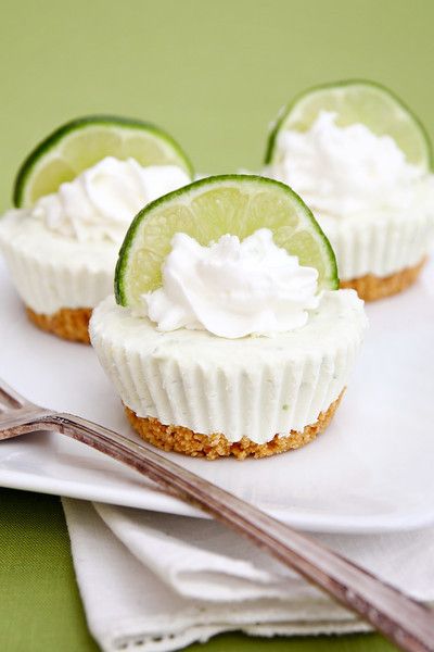 Mini No Bake Key Lime Cheesecakes