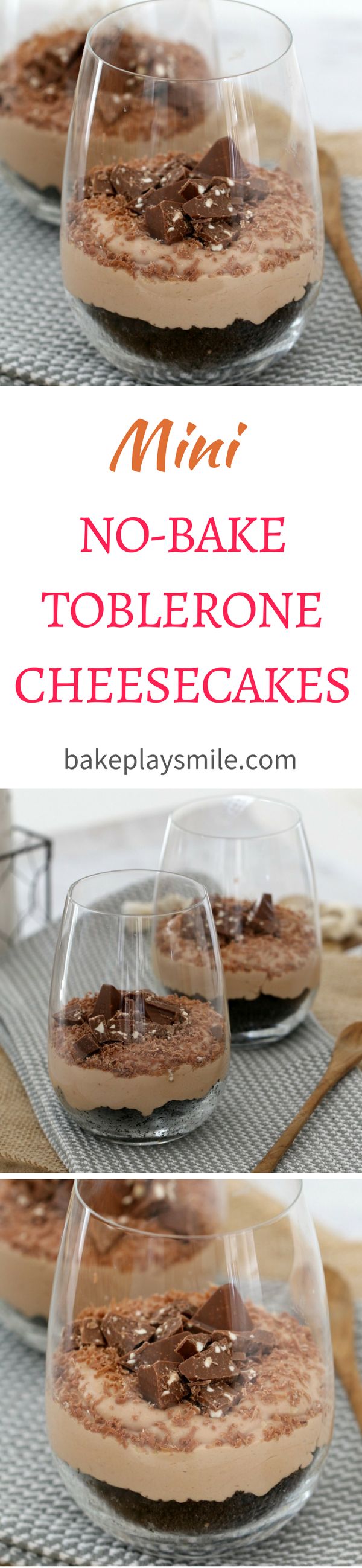 Mini No Bake Toblerone Cheesecakes - Conventional Method