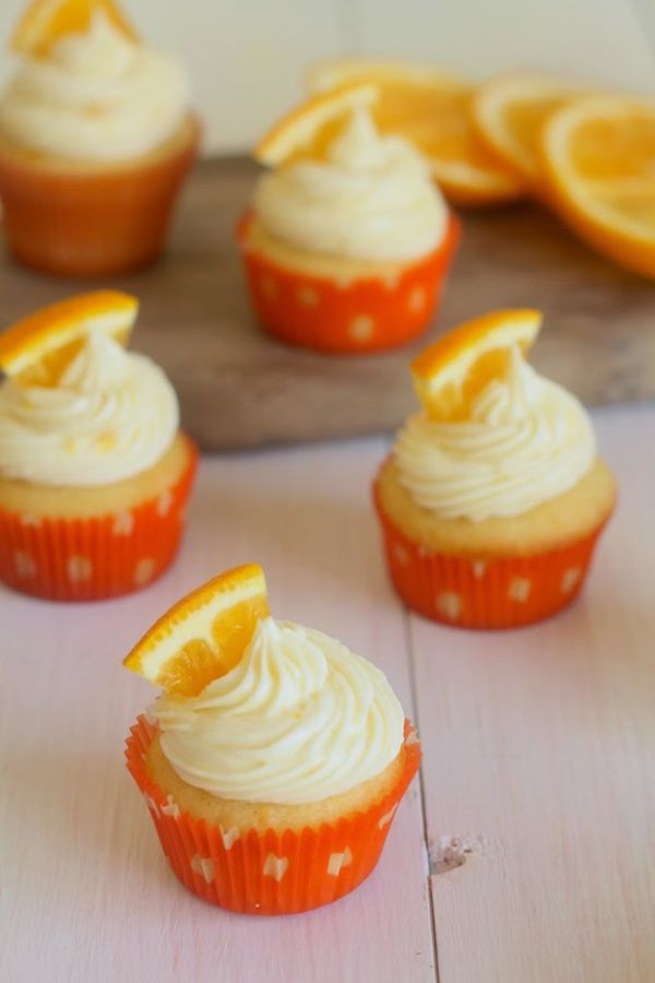 Mini Orange Creamsicle Cupcakes