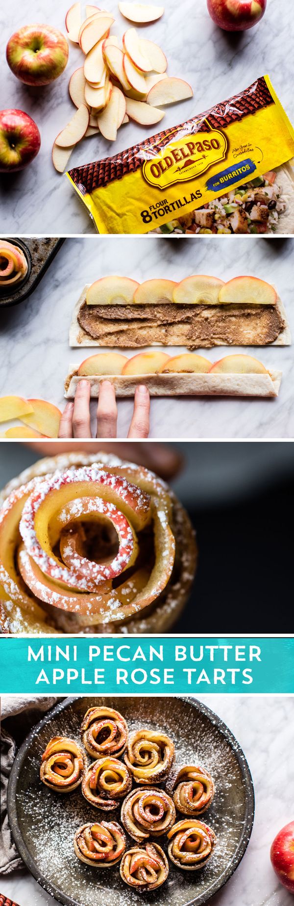 Mini Pecan Butter Apple Rose Tarts