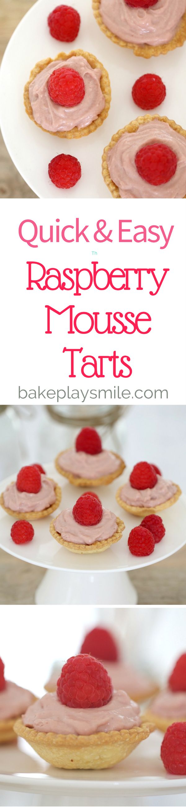 Mini Raspberry Mousse Tarts - Conventional Method