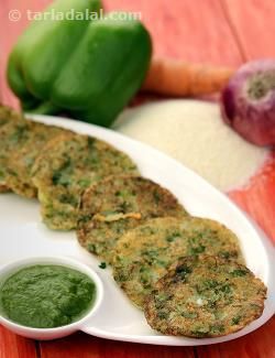 Mini Rava Vegetable Pancakes