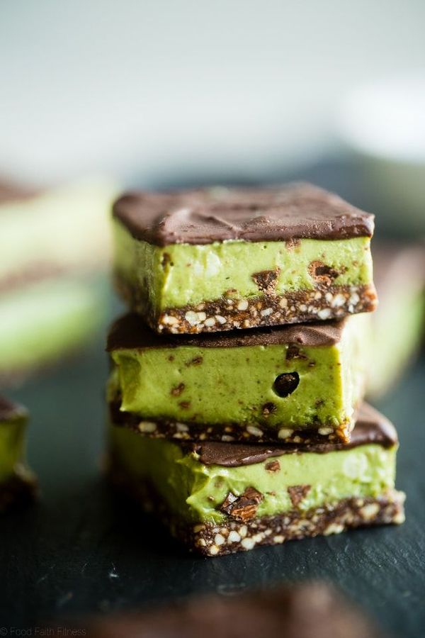 Mint Chocolate Cashew Cream No Bake Bars