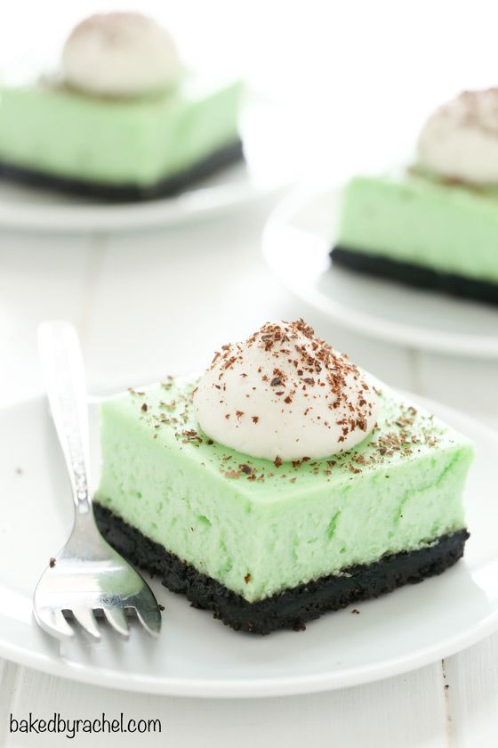 Mint Chocolate Cheesecake Bars