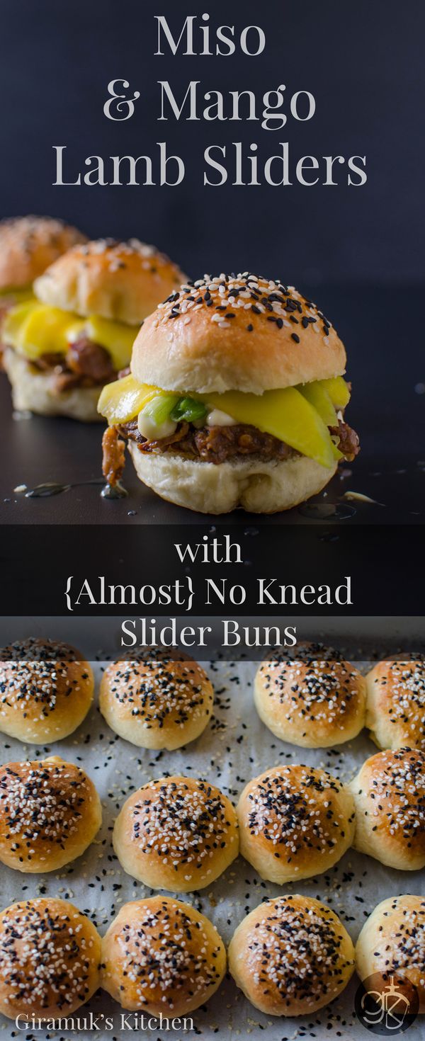 Miso and Mango Lamb Sliders with (Almost No Knead Slider Buns