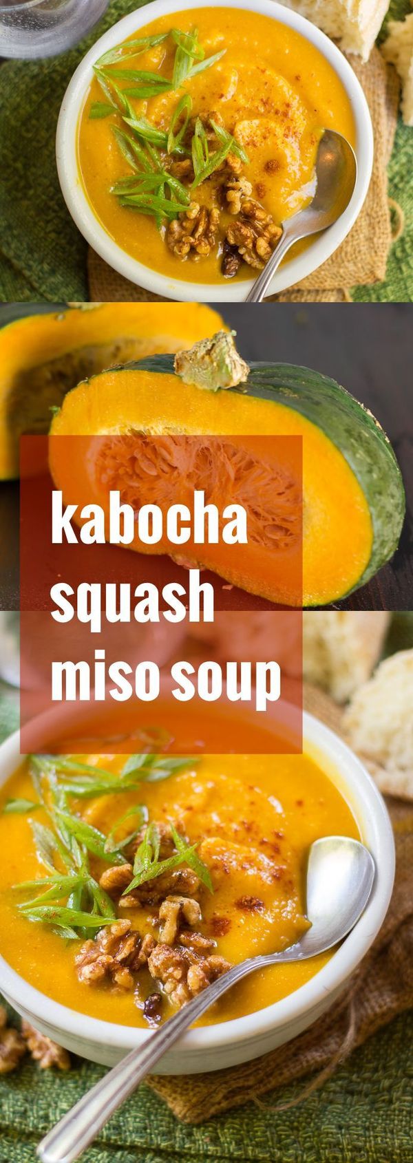 Miso Kabocha Squash Soup with Maple Roasted Walnuts