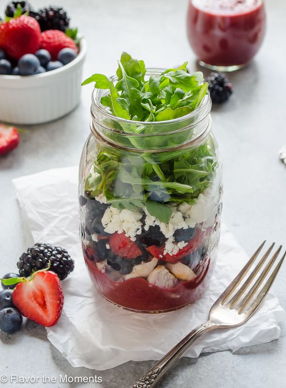 Mixed Berry Balsamic Mason Jar Salad